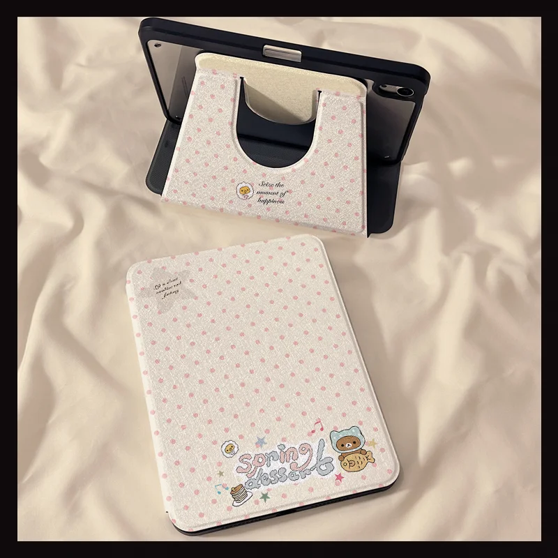 Kawaii Rilakkuma 11th Protective Case 2025 IPad 11 Tablet Protective Cover 360 Rotation Air 2025(13inch) Anti Drop Girl's Gifts