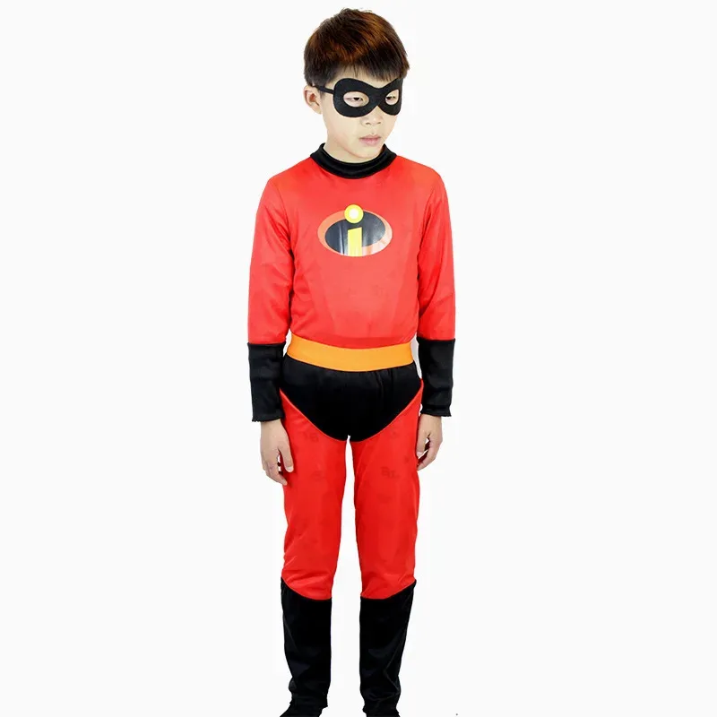 Girls Boys Vi o let Cosplay Halloween Super Hero Jumpsuit Incredibles Costume Kids Jack Fancy Dress Mask Partyx,5;d'2.y;8'
