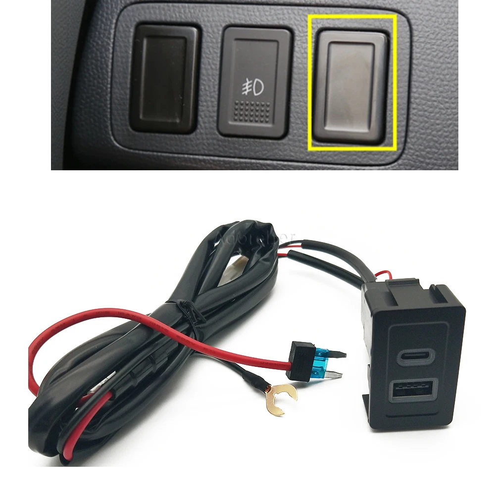 12V/24V Fit For Suzuki SX4 Swift Car Dual Charger QC3.0 USB PD Phone Charging Interface Adapter Socket Accessories
