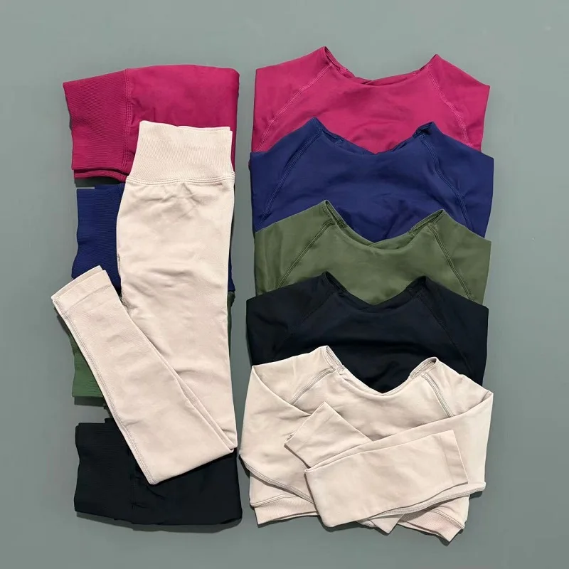 2 Piece Yoga Suit Gym Sports Set Women Quick-Drying Fitness Set Female Tracksuit Running Workout Long Sleeve Sportswear