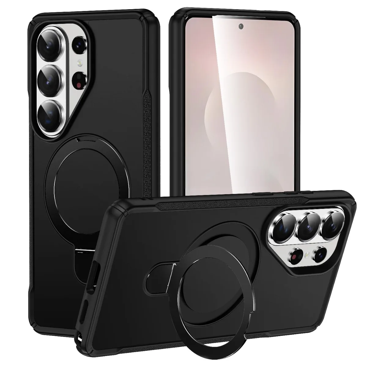 Magnetic Holder Folding Stand Phone Case for Samsung S25 S26 Ultra S24 Plus A07 A36 A56 A55 A54 A35 A26 A16 A06 A05 Armor Cover