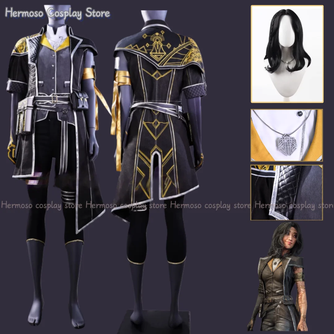 Lune Cosplay Costume Wig Game Clair Obscur: Expedition 33 Coat Vest Pant Uniform Halloween Carnival Party Play Role Clothing Set