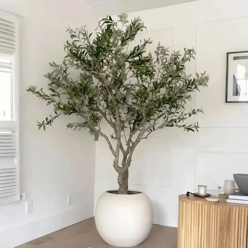 Customizable 90cm 120cm 150cm 180cm 210cm 240cm Plastic Faux Potted Plants Artificial Olive Tree for Indoor Home Decoration