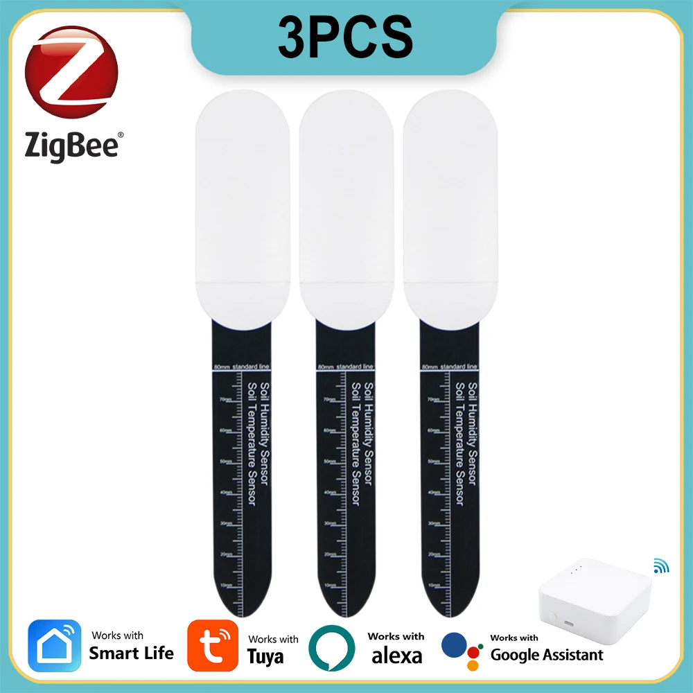 1-5pc Tuya Zigbee Soil Tester Humidity Temperature Moisture Sensor Smart Life APP Monitor Garden Automation Irrigation Detection