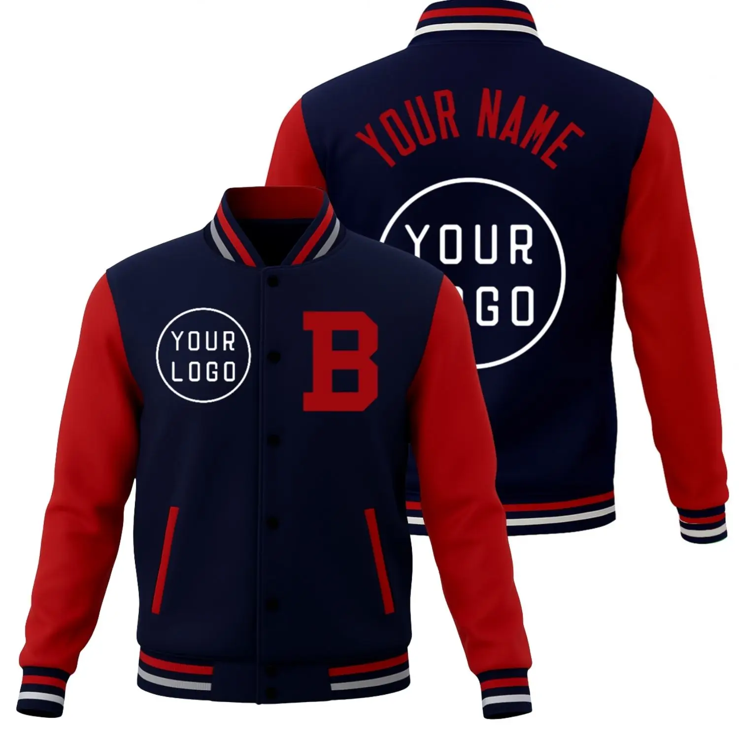 Custom personalise your brand logo print , hiphop baseball jackets, Funny Christmas Thanksgiving gifts for Friends