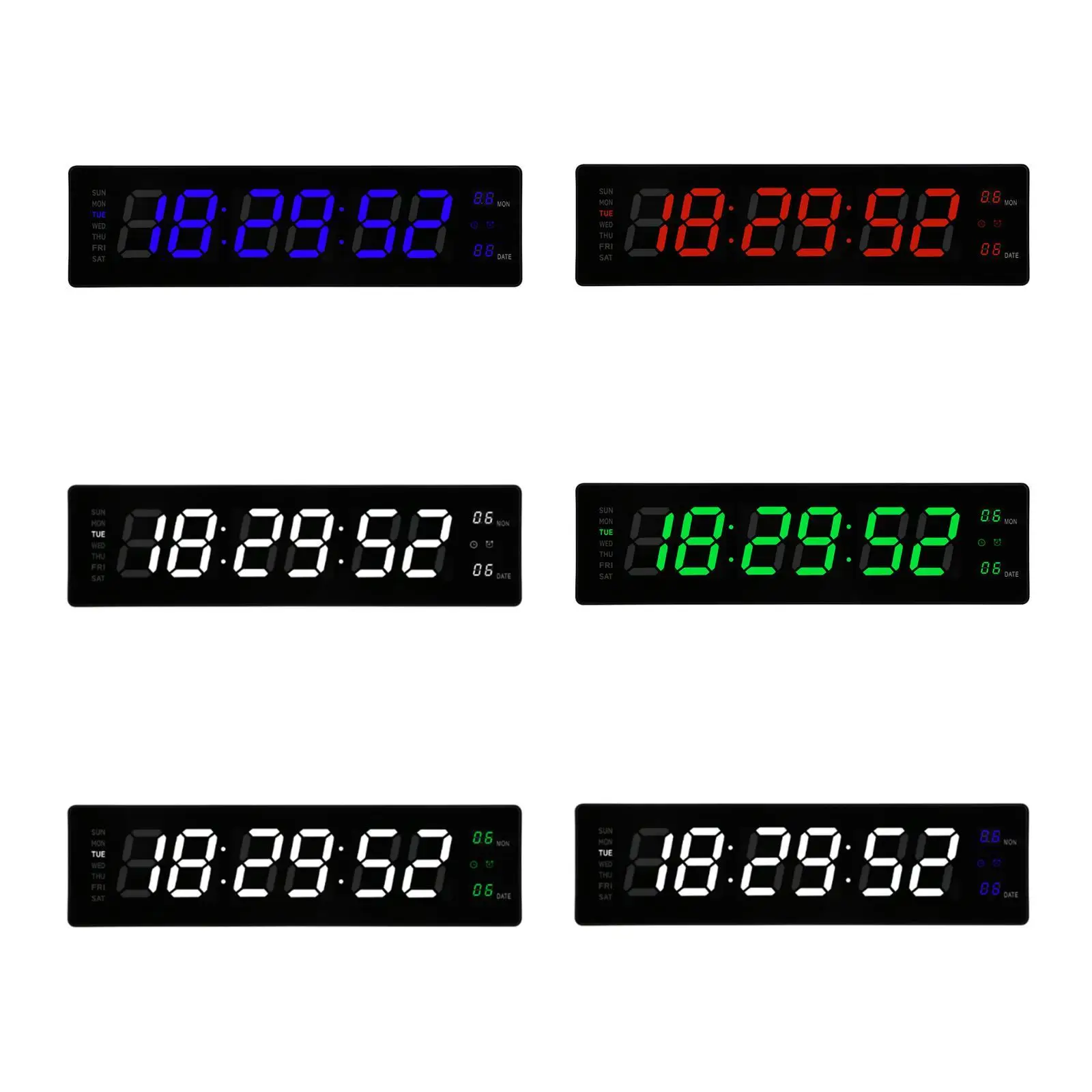 Wall Hanging Alarm Clock Bedroom Large Numbers LED Digital Clock Large Screen Display for Teens Hotel Living Room Studio Gym