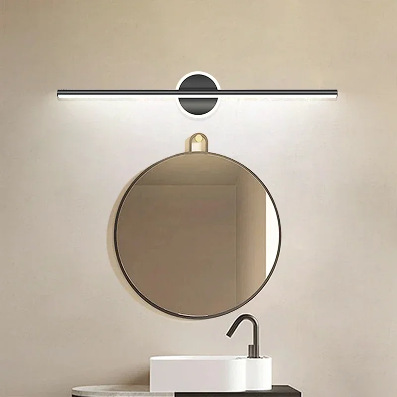 Modern LED Mirror Lamp 40/55cm Wall Light Bathroom Toilet Black Gold Long Strip Fixture Home Decor Led Lighting Lamps Lustre