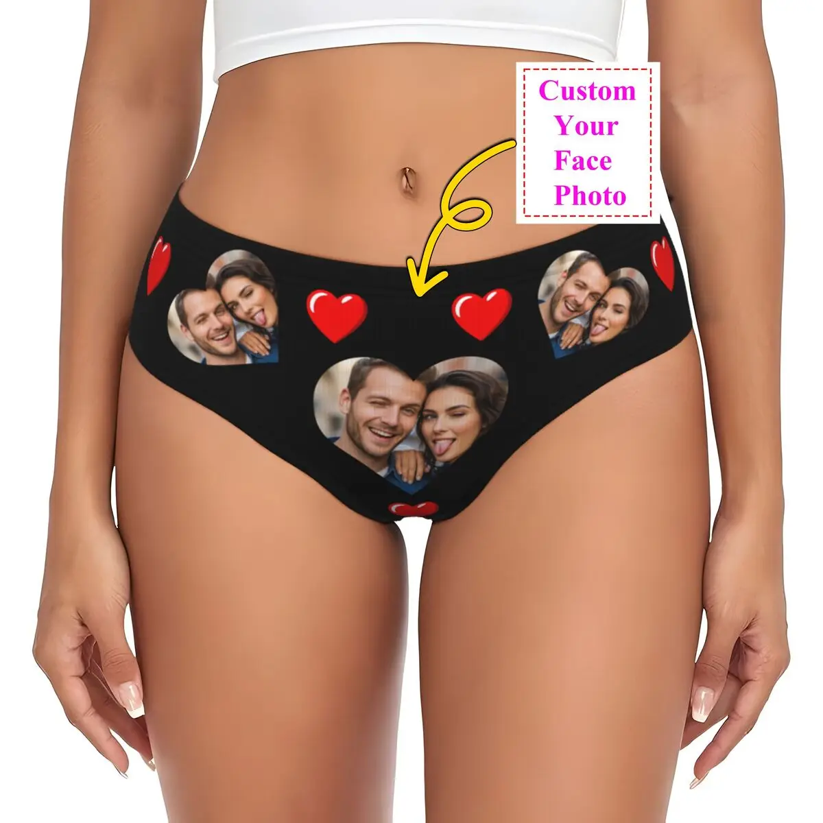 Personalized Custom Face Photo Panties Underwear Female Comfort Brief Panties Briefs Underpants For Wife Valentine's Day Gift