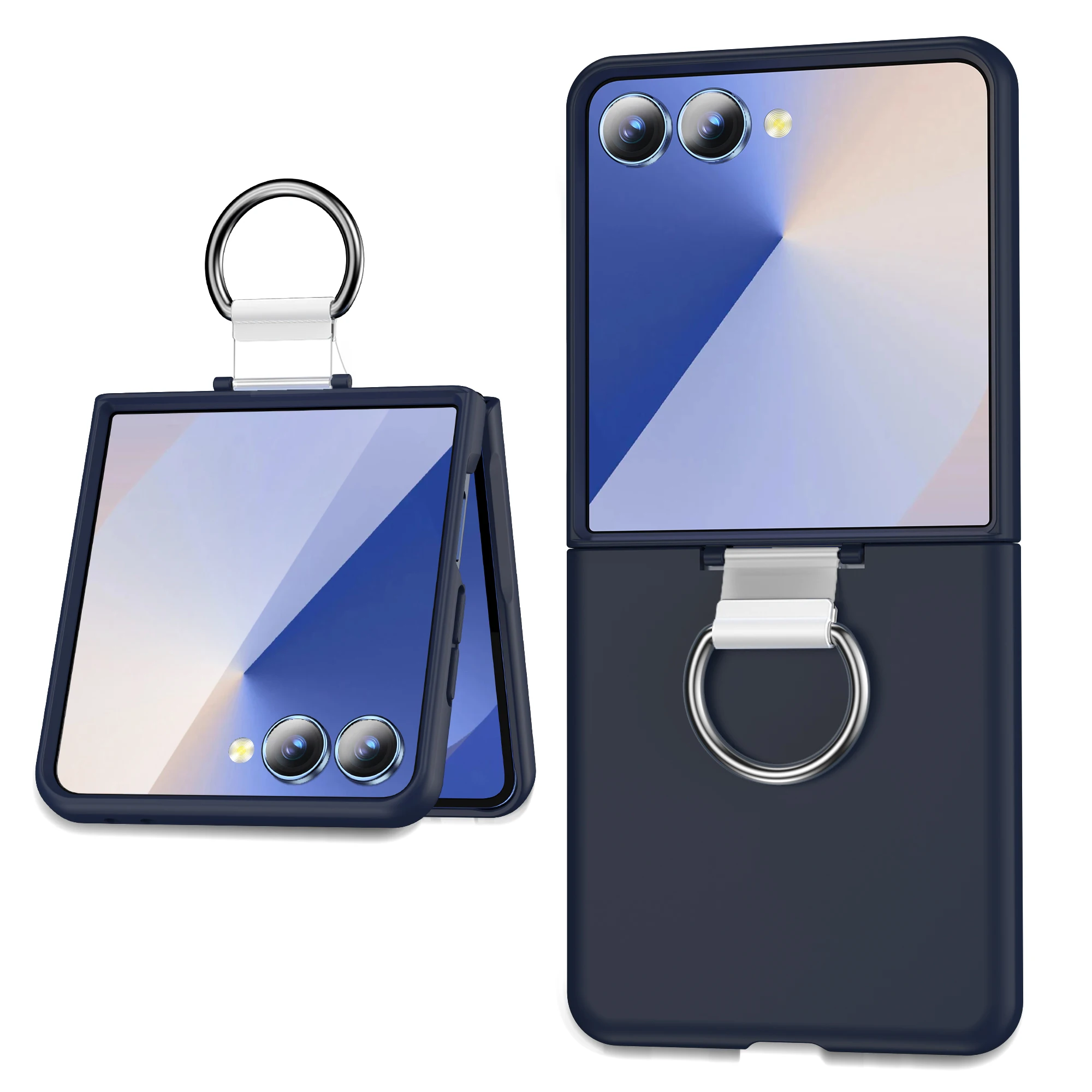 Shockproof Armor With Ring Holder Phone Case For Galaxy Z Flip 7 6 5 4 3 For Samsung Z Flip7 ZFlip7 flip6 5G Hard PC Back Cover