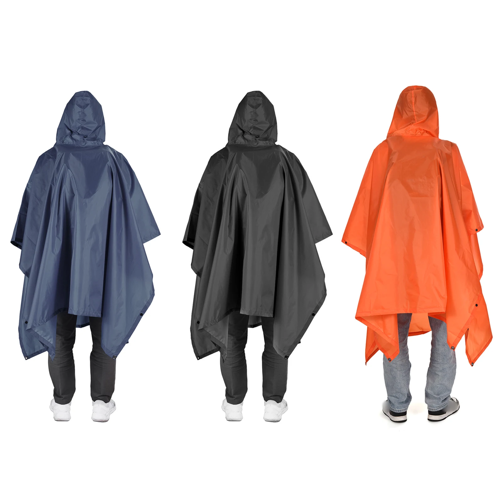 Hooded Rain Poncho with Lightweight Rain Coat Jacket Sun Shelter for Men and Women Camping Hiking Traveling Rain Poncho