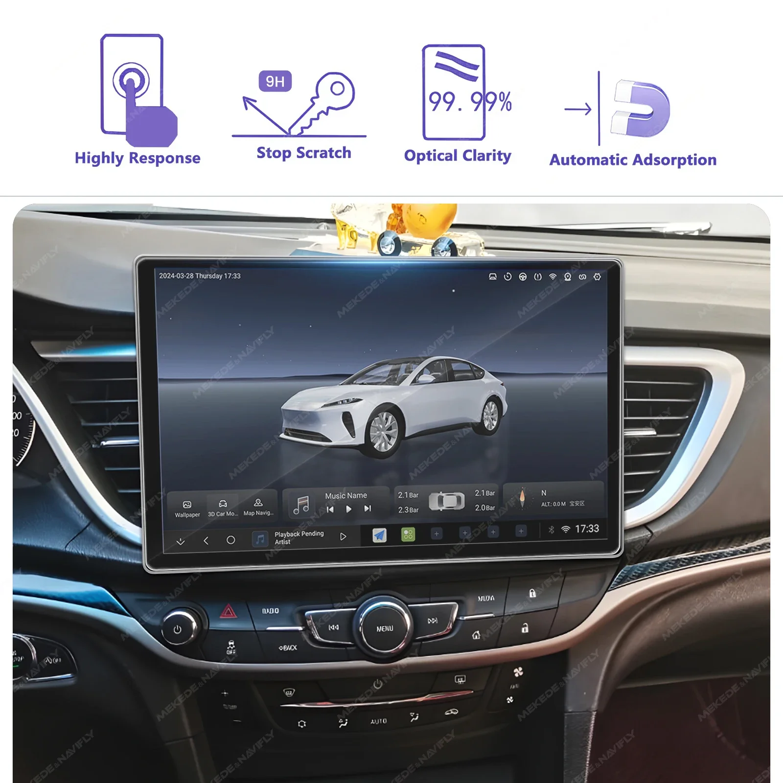 For 11.5 13 Inch Radio Tempered Glass GPS DVD Player Waterproof LCD Full Touch Screen Protective Film Sticker Car Accessories