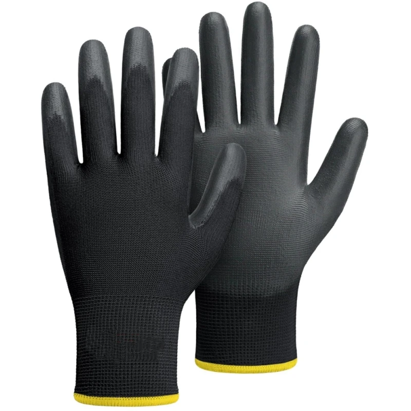 PU Coated Safety Work Gloves Non Slip Polyurethane Grip Work Gloves Seamless Knit Gloves for Men Electrical Mechanic Gardening