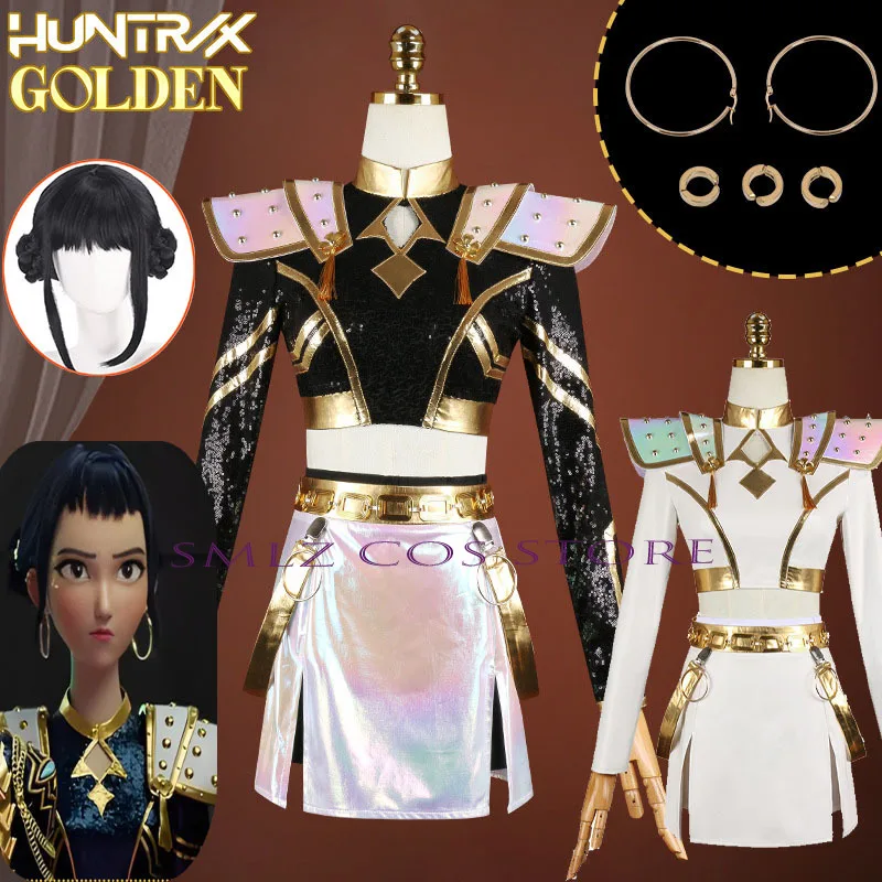 2 Colors Zoeye Cosplay Anime Pop Demon Girl Group Golden Costume Black White Uniform Halloween Party Women Girls Carnival Outfit