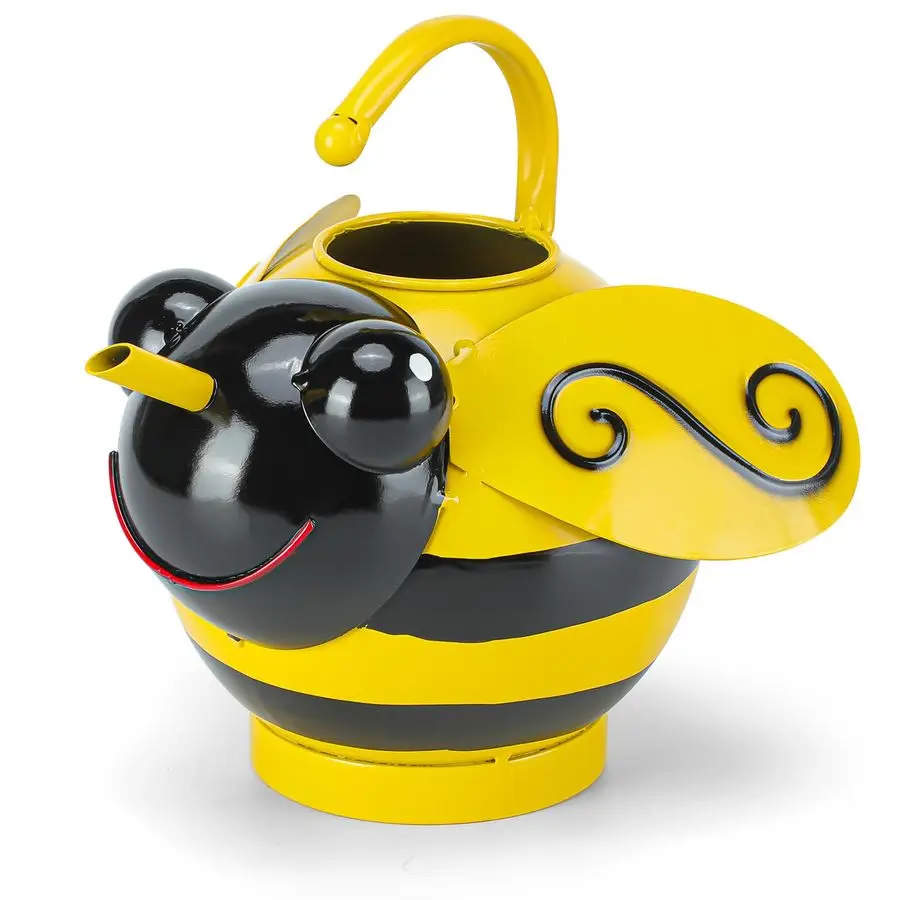 Cute Bee Watering Can for Indoor Outdoor Plants, Handmade Bee Watering Pot 1.8L 1 2 Gallon, Kids Novelty Decorative Watering Ket