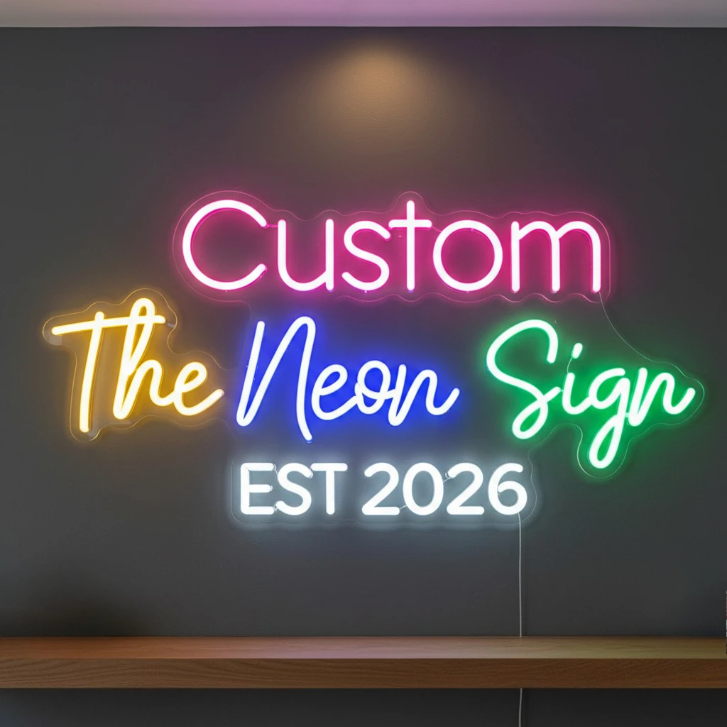 Custom Name Neon Sign Dimmable LED Light, Personalized Wall Decor for Bedroom Home & Party Atmosphere Lighting