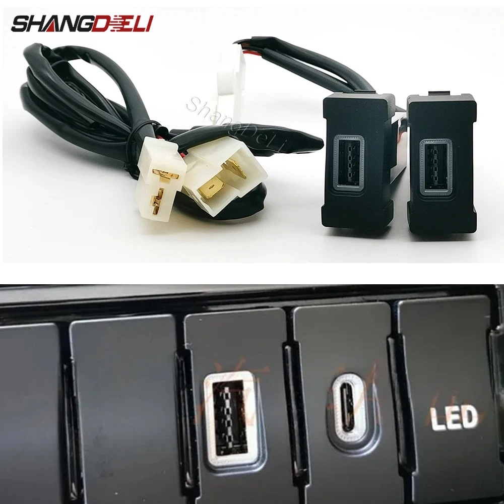 12V/24V Car QC3.0 USB Dual Charger Port Charger Phone Charging Adapter Interface Socket for Iveco Daily Accessories