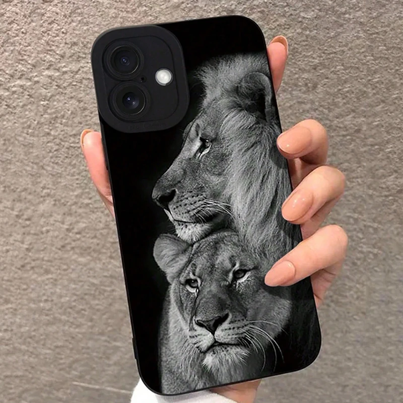 Detailed and Perforated Colorful Lion Print Phone Case For iPhone 17 16 15 14 Pro Max 13 12 11 XS X XR 7 8 Plus 16E 17 Air Cover