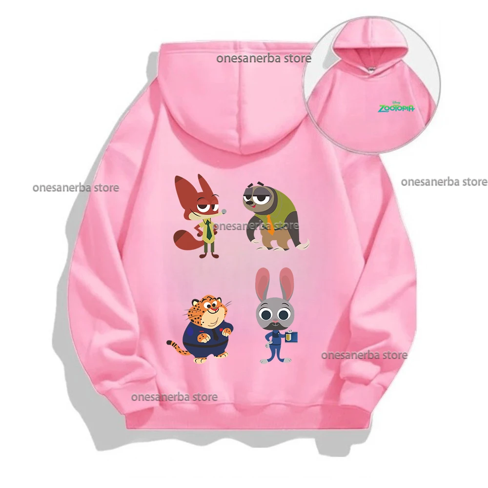 Long Sleeve New Fashion Zootopia 2 Children Hoodies Coat Disney Cartoon Hoodie Girls Boys Autumn Jacket Winter Kids Clothes