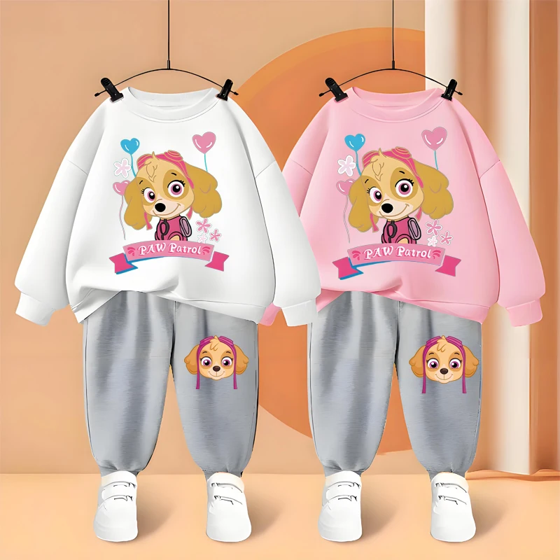 PAW PATROL Children's Sets Spring and Autumn Printed Clothes Girls Kids Sweatshirts + Trousers Suits Fashion Hoodie Set