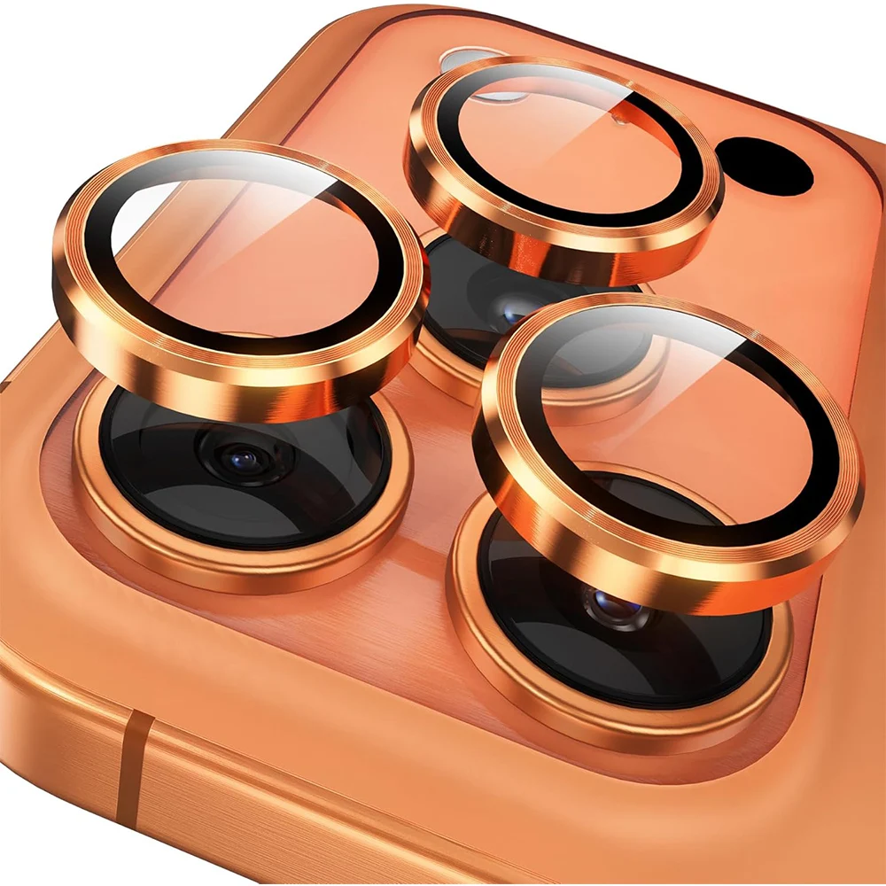 Cosmic Orange Camera Lens Protector Cover for iPhone Air 17 Pro Max 16 Plus 15 14 13 Mini 16E Glass Protection Phone Accessories