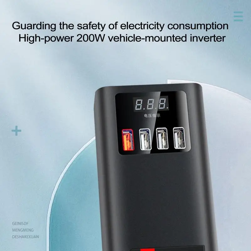 Inverter For Car Portable Powers Converters Adapter Car Charger Car Plug Converter Plug Outlet Car Adapter 6-Port For RV Truck