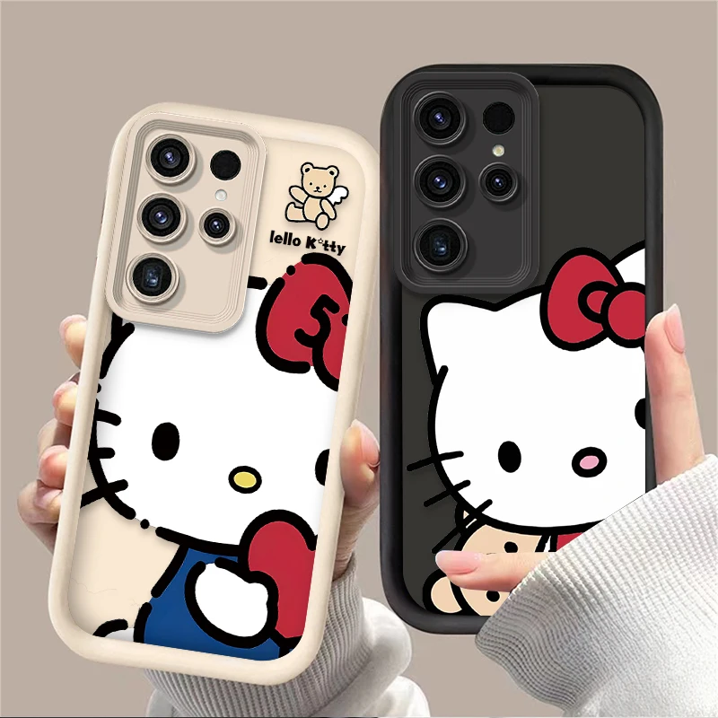 Cute Cartoon Hello Kitty Phone Case for Samsung Galaxy S24 S25 S23 Ultra S22 S21 Plus FE A36 A56 A26 A16 A06 A15 A25 A35 A55 5G