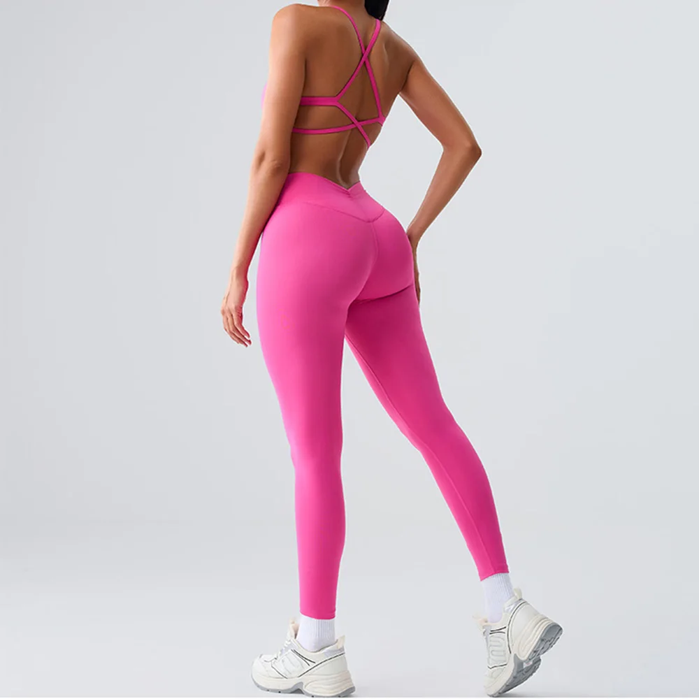 Yoga Sets 2 Pieces Women's Tracksuit Fitness Suit Sportswear Workout Set Sports Bra High Waist Leggings Gym Clothing Sports Suit