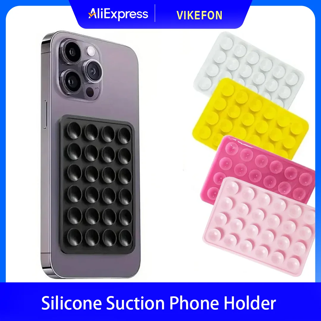 Silicone Suction Phone Holder Mat Multifunctional Suction Cup Wall Stand Square Anti-Slip Single-Sided Case Mount Back Sticker