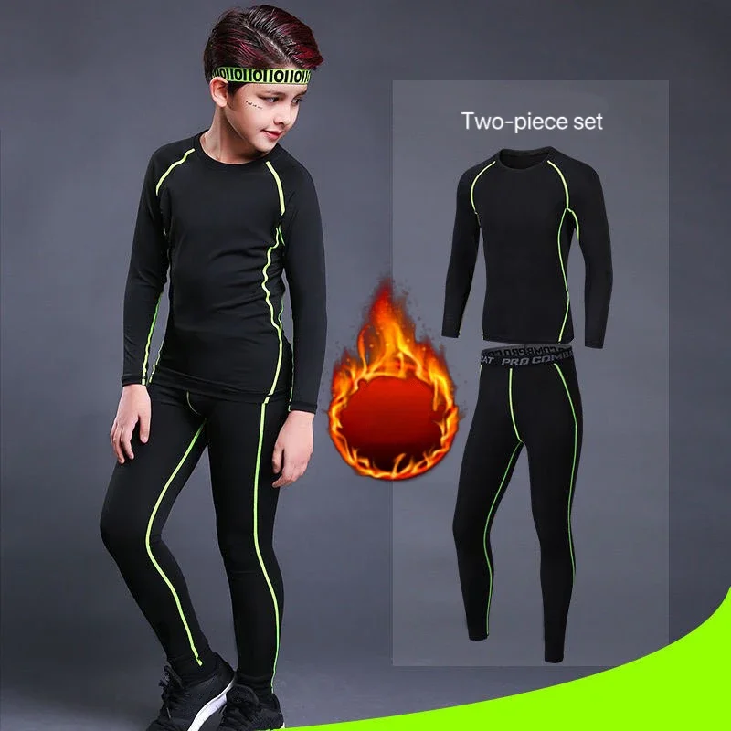 Autumn and winter quick-drying tight-fitting clothes for teenagers and children, basketball and football sports and fitness sets