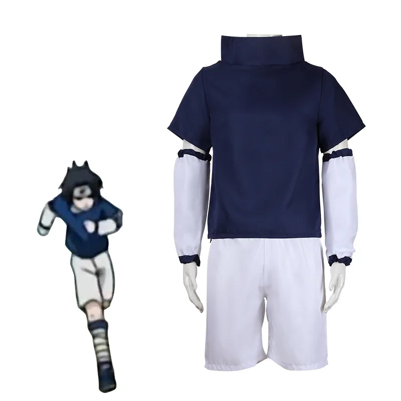 Anime Uchiha Sasuke Cosplay Costume For Kids Children Top Pants Outfits Halloween Carnival Suit Costume For Adult