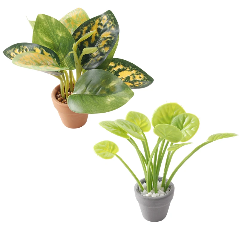1/12 Dollhouse Miniature Plant Potted Model Doll Home Simulation Plant Decoration Toy Miniature Garden Green Plant Ornaments