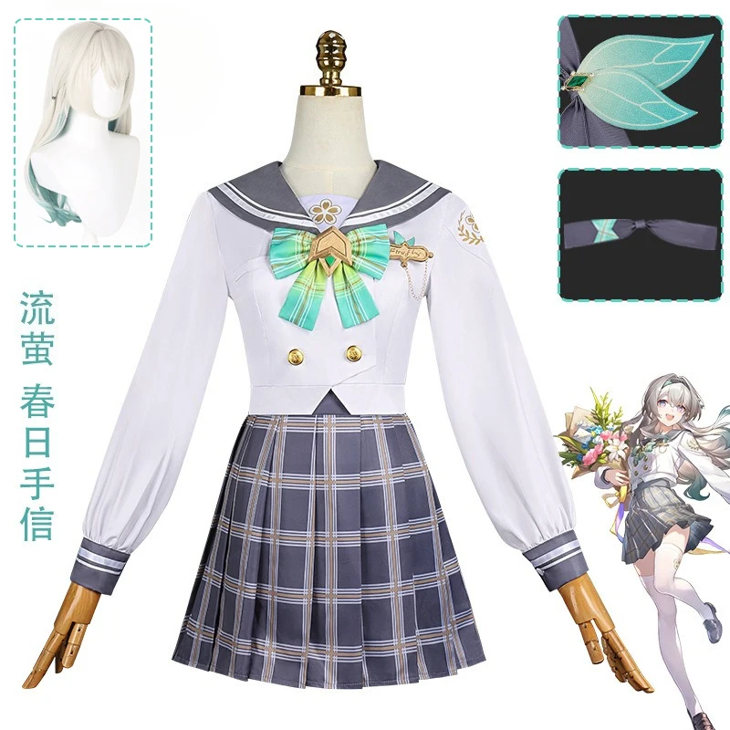 In Stock Firefly Cosplay Costume Wig Honkai Star Rail Anime Game Hsr Cosplay Jk Uniform Halloween Party Outfits for Women