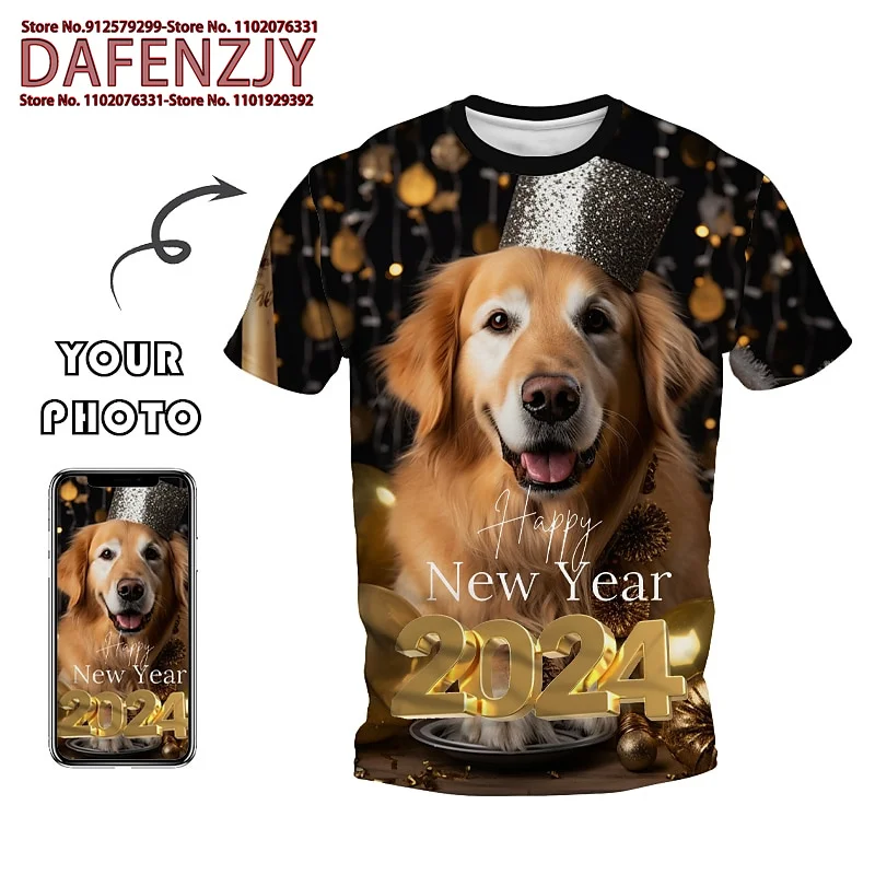 Custom Funny Pet Photo 3D All Over Printed T Shirt For Men/women Fashion Y2k Hip Hop Short Sleeve Harajuku Tops Kid Girl Tee