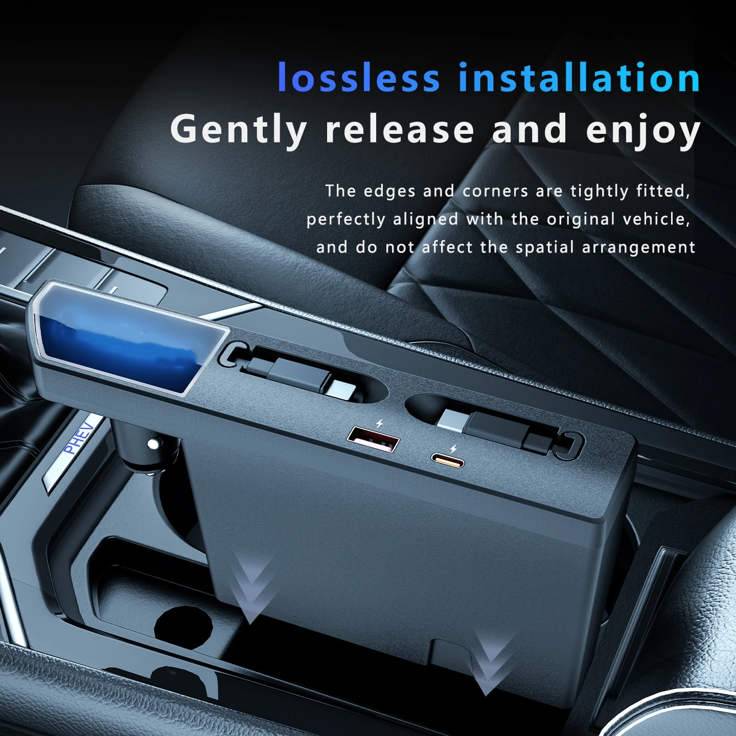 2019-2025 For VW Passat Car Fast Charger Docking Station 130W Cigarette Lighter Splitter USB Converter