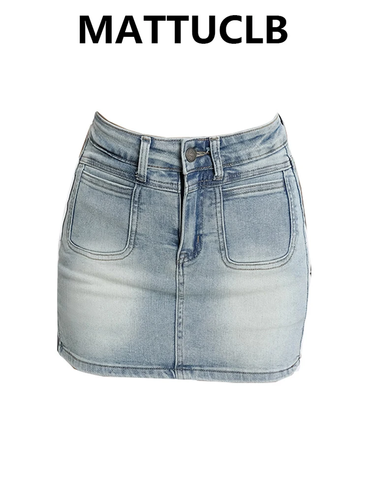Summer Women Korean 2000s Party Mini Denim Skirt High Waist Kpop American Retro Y2k Harajuku E-girl Gyaru Coquette Jean Skirts
