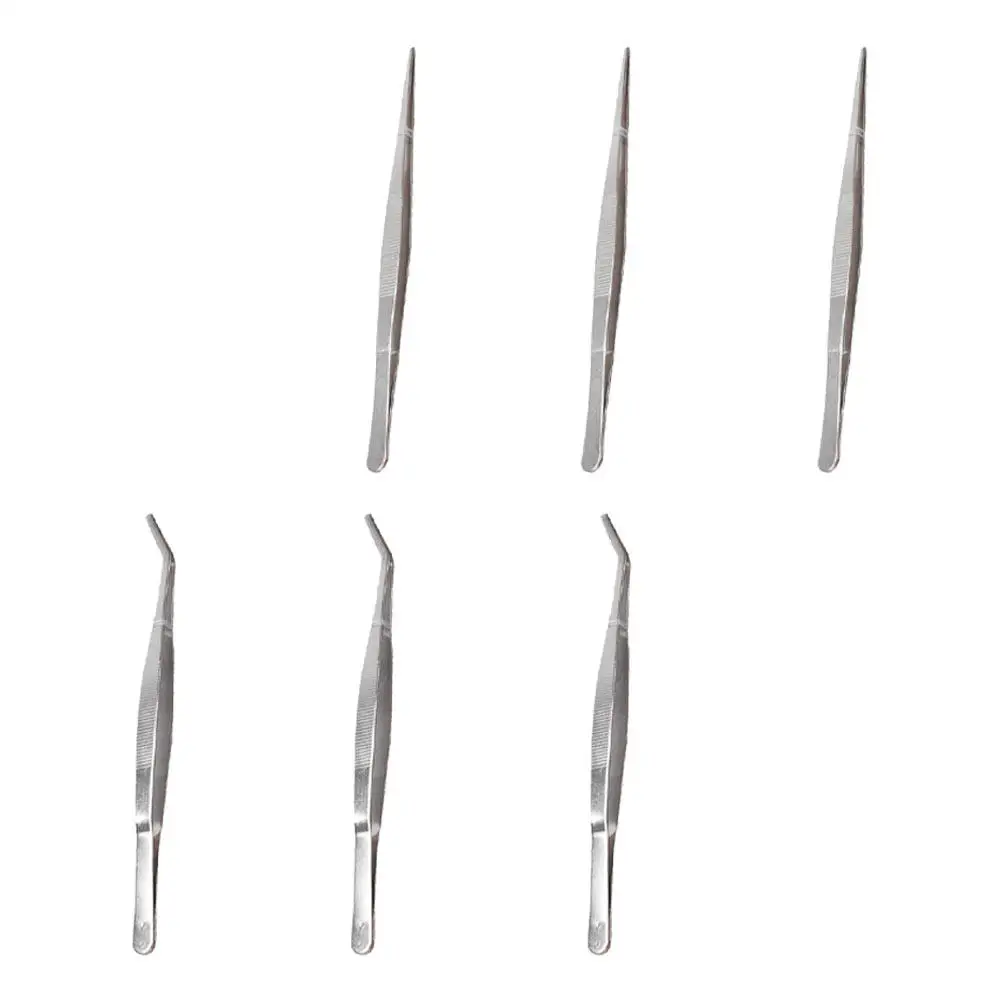 6Pcs Garden Hand Tools Stainless Steel Tweezers Lightweight Ergonomic Design for Flower Planting Succulent Care Compact