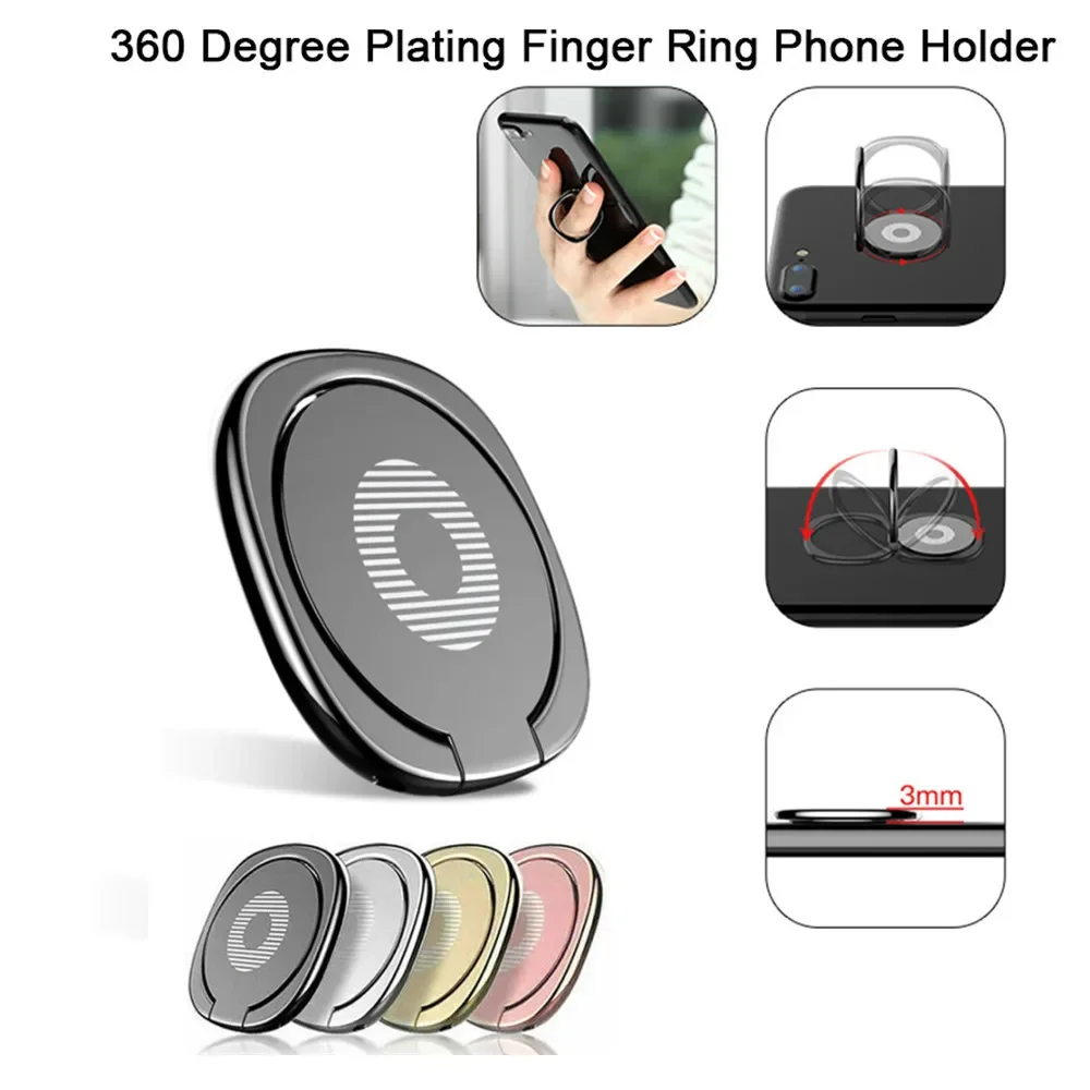 360° Rotating Finger Ring Holder Phone Holder Universal Phone Metal Stand Anti-Slip Finger Grip for IPhone 17 16 15 14