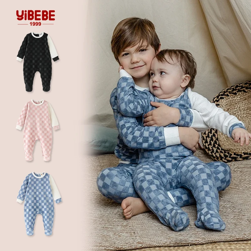 0M-24M Baby Footed Pajamas Newborn Infant & Toddler Onesies Romper Long Slv Terry Sleepers Kid Outfit Jumpsuit With Back Opening
