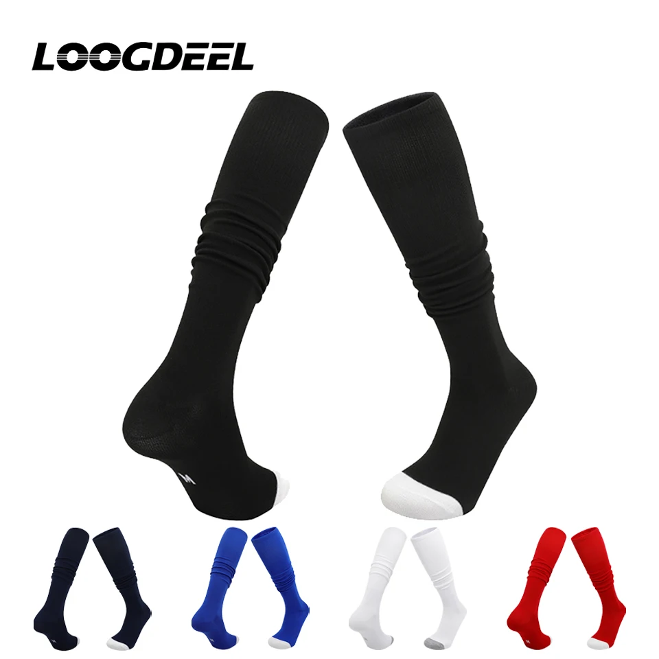 Loogdeel High-Tech Sports Socks Anti-Slip Sweat-Absorbing Long High-Cut Rugby Baseball Socks for Training And Competition Unisex