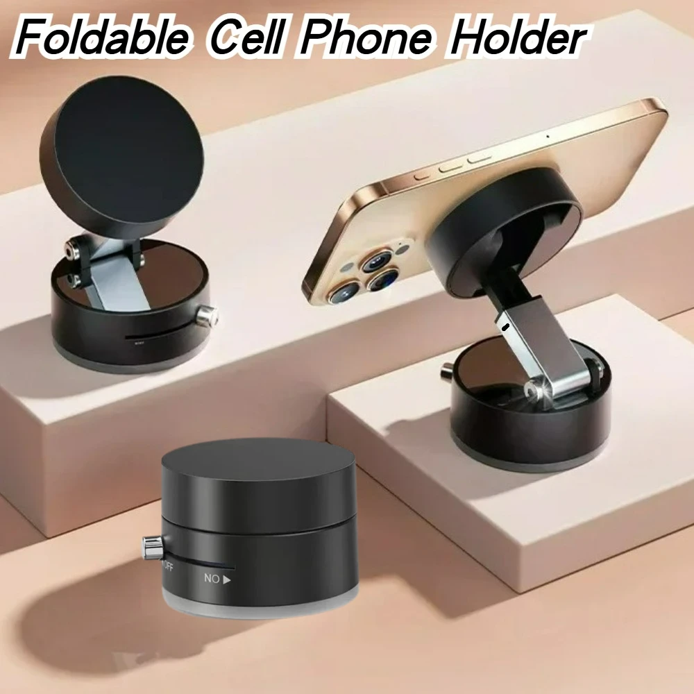 High Performance Magnetic Vacuum Holder Foldable Universal Phone Stand For Car Desktop Bathroom Outdoor Sports Accessory