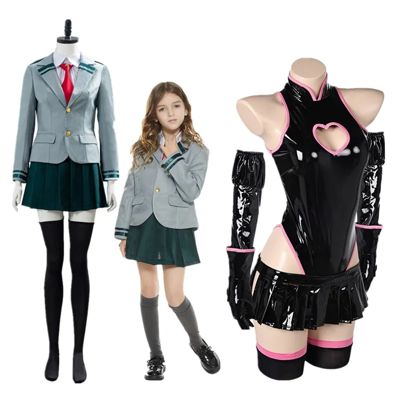 Adult/Kids URARAKA OCHACO Cosplay Academia Uniform Skirt Coat Costume Kazuho Haneyama Jumpsuit Outfits Halloween Carnival Suit
