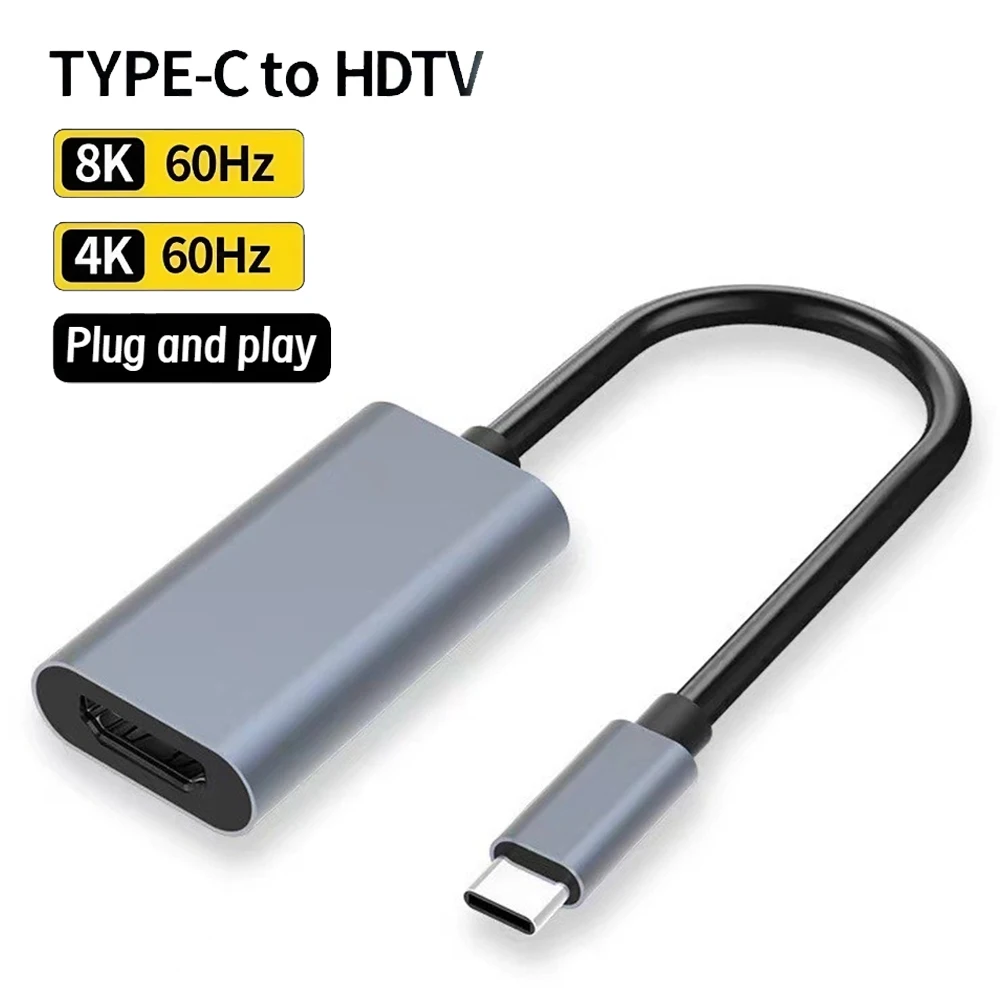 8K 4K 60Hz 30Hz USB C to HDMI-compatible Cable Converter Adapter HDTV Type Video for Macbook TV Converter iPad Samsung Android