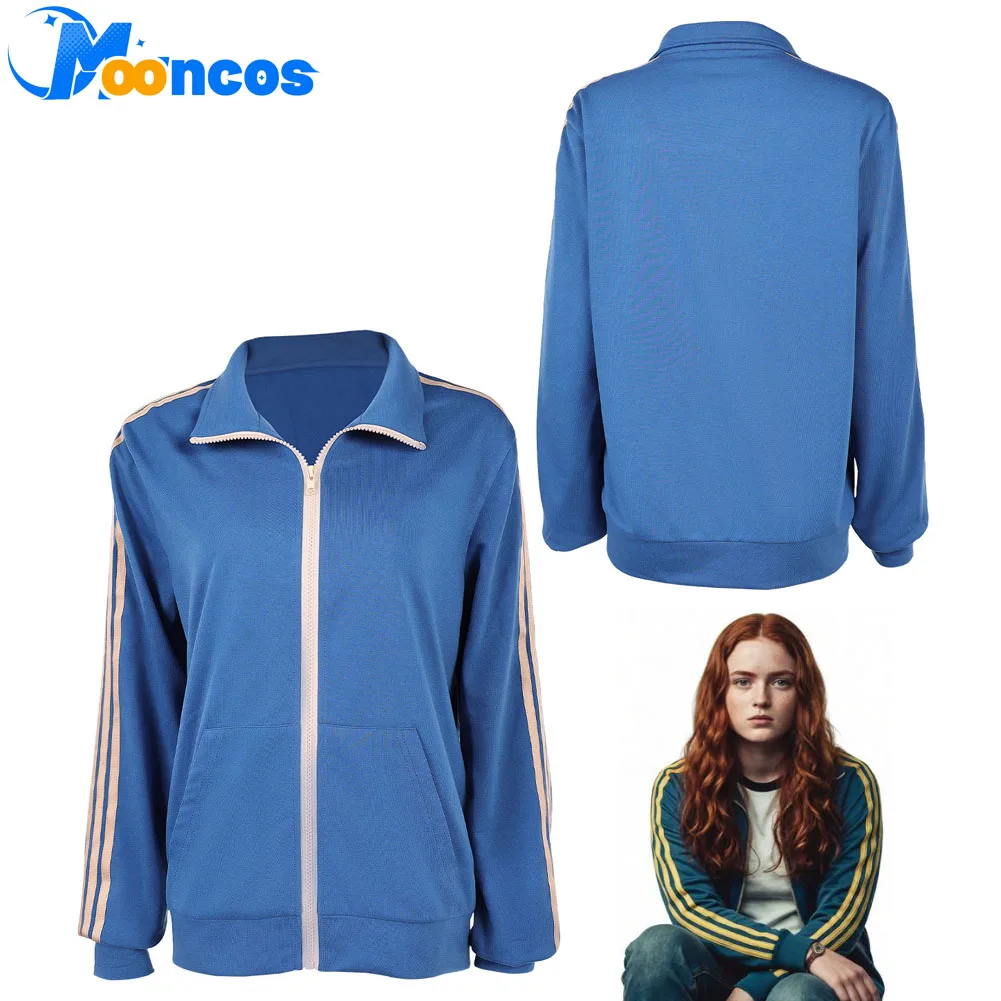 Max Mayfield Blue Jacket Cosplay Women Fantasy Costume TV ST Roleplay Coat Outfit for Female Cloth Halloween Carnival Party Suit