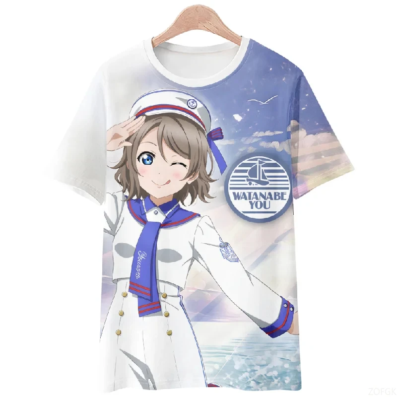 New hot selling summer 3D anime printed outdoor running fitness men's and women's casual comfortable short sleeved T-shirt