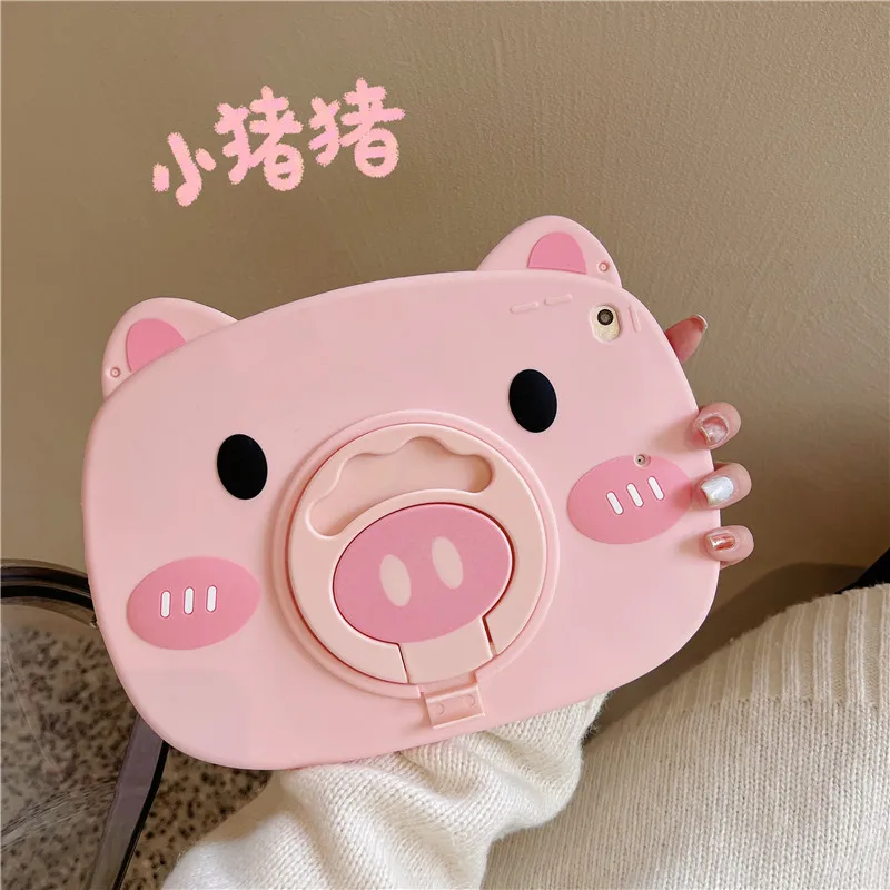 Cartoon Pig Tablet Case For Samsung Galaxy Tab A8 X200 X205 10.5" A7 Lite T220 T225 8.7" Soft Shockproof Cover with Kickstand
