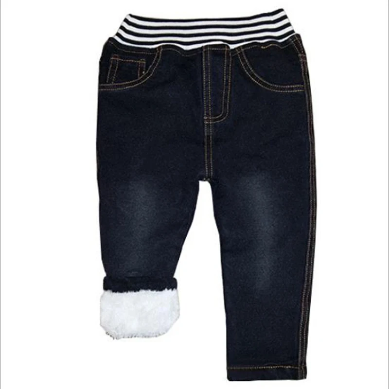 2023 High Quality Thick Warm Winter Jean Thicken Winter Warm Cashmere Jeans Boys Kids Trousers Children Pants 1-6Y