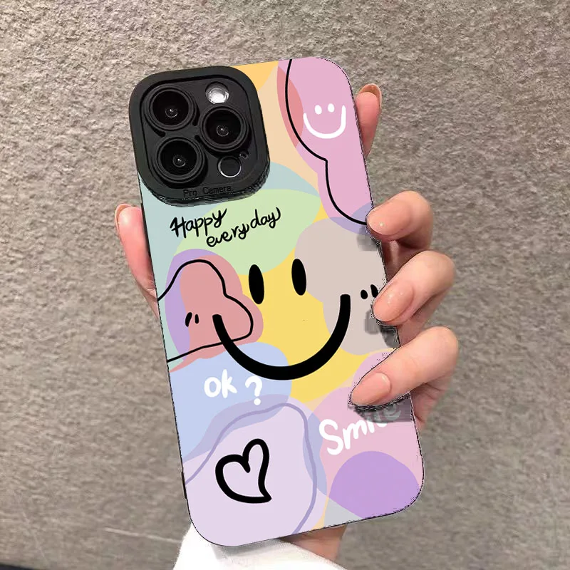 Phone Case For Xiaomi Poco M6 F7 F6 F5 X7 X6 X5 Pro 5G X3 Cute Smile Love Heart Design Shockproof Candy Soft TPU Silicone Cover