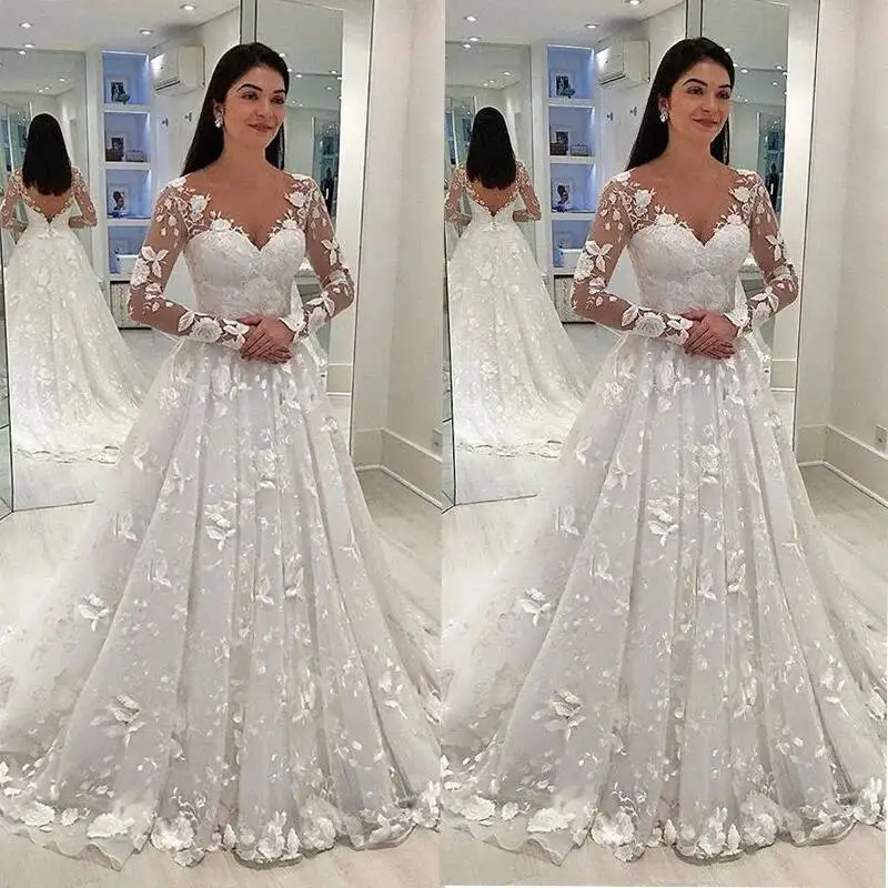 2023 New Women's Dress Lace Deep v Long Sleeve Dress Long Dress Long Dress Gown Vestidos De Festa