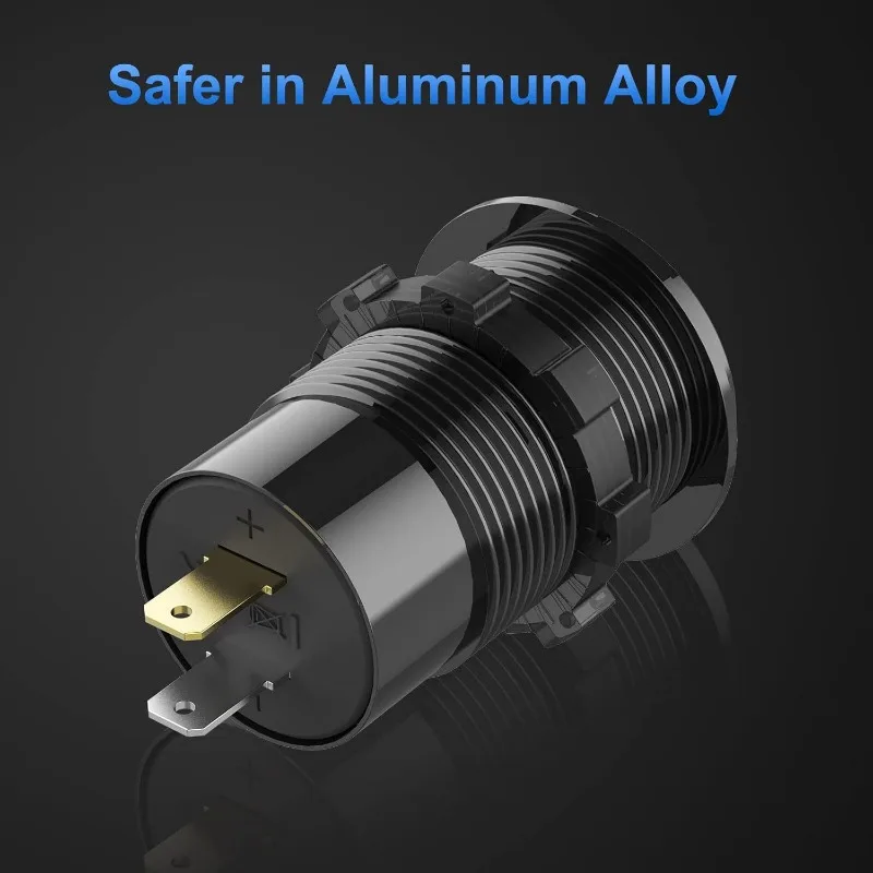 Selected Aluminum Alloy Car Charger, Multi-Port USB Hub with Independent Switches,12-24V Universal Fast Charger for Car/RV/Truck