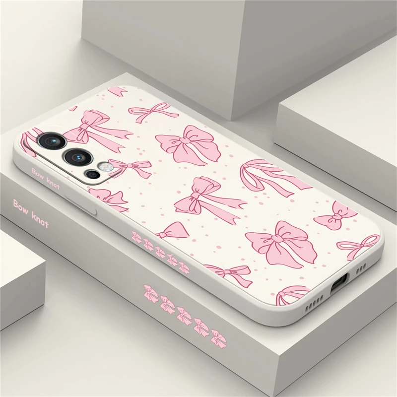 Shockproof Soft Phone Case For Oneplus15 1+15 Cute Pink Bow Knots Painting Cover For One Plus 15 Silicone Matte TPU Covers